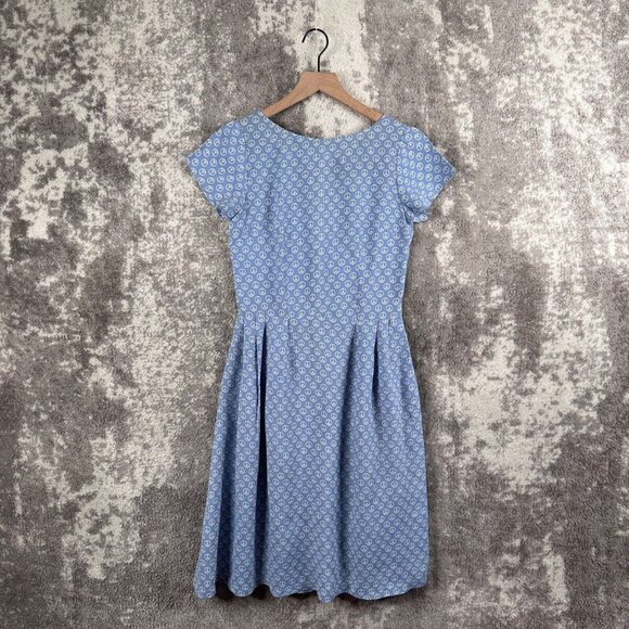 Reformation Dresses & Skirts - Reformation Dress Small Blue A Line Short Sleeve Peace Sign Print Short Sleeve